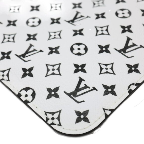 LOUIS VUITTON Neverfull MM Pochette Monogram Canvas Wristlet White - Picture 8 of 12